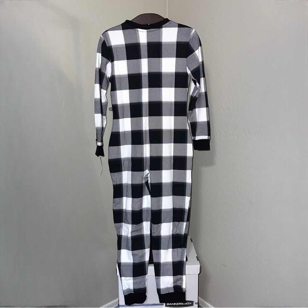 STARS ABOVE Women’s Thermal One Piece Pajamas in Black and Cream Size XS NEW - Picture 5 of 15